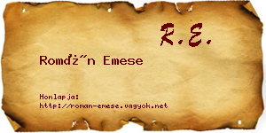Román Emese névjegykártya