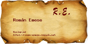 Román Emese névjegykártya